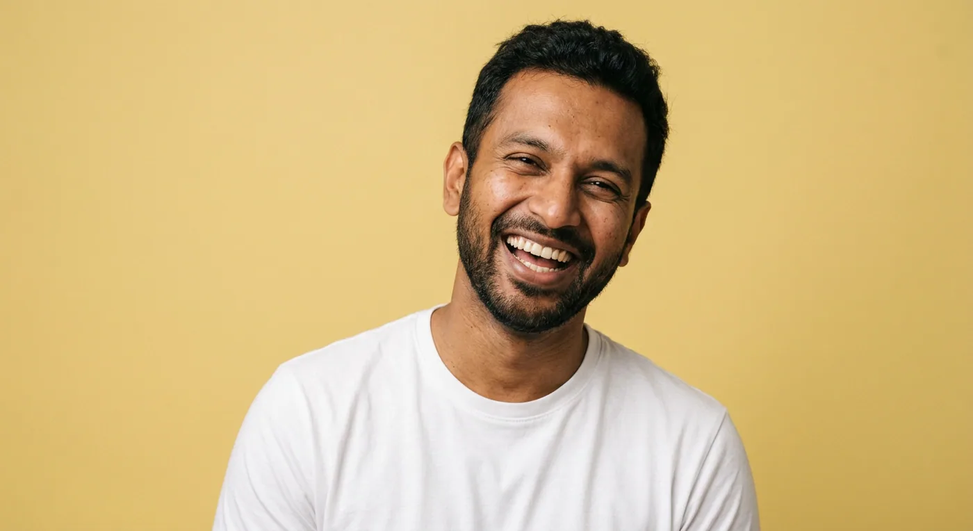 A patient enjoying clearer skin after a few weeks of treatment.